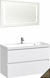 Водолей Мебель для ванной Best 100 подвесная дуб крымский коричневый – фотография-1